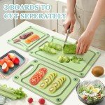 Set of 3 Non-Slip Cutting Boards with Handles