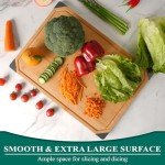 XL Bamboo Cutting Board with Non-Slip Rubber Feet