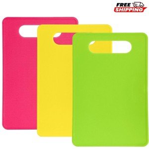 Set of 3 Non-Slip Plastic Cutting Boards