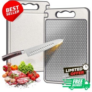 Double-Sided Non-Slip Titanium Cutting Board 14x10