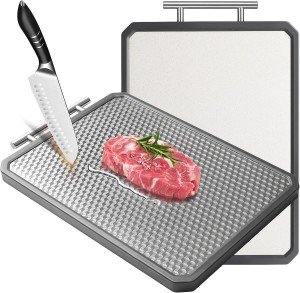 Double-Sided Non-Slip Stainless Steel Cutting Board