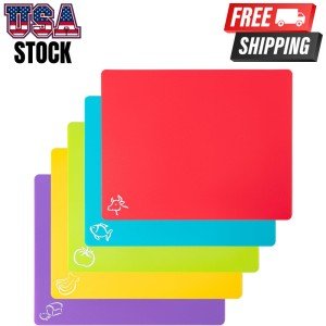 5-Piece Non-Slip Plastic Cutting Board Set