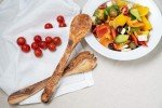 12" Olive Wood Salad Server Set - Rustic Style
