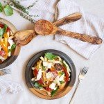 12" Olive Wood Salad Server Set - Rustic Style