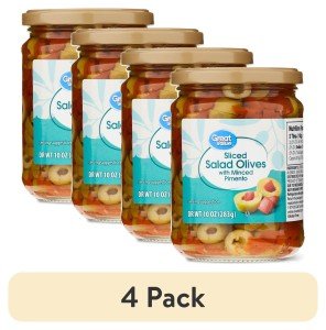 Great Value Sliced Salad Olives with Pimento - 4 Pack