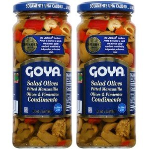 Goya Manzanilla Olives with Pimientos, 7 oz Pack