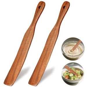 Set of 2 Wooden Spurtles for Sourdough Mixing