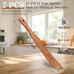 Set of 2 Wooden Spurtles for Sourdough Mixing