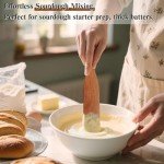 Set of 2 Wooden Spurtles for Sourdough Mixing