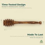 Olive Wood Honey Dipper Set - 4 Pack