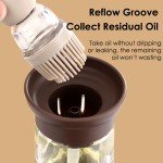 Glass Oil Dispenser Bottles with Basting Brush - 2 Pack