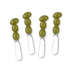 Hand-Painted Olive Cheese Spreaders Set of 4