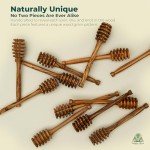 Olive Wood Honey Dipper Set - 4 Pack