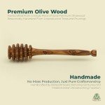 Olive Wood Honey Dipper Set - 4 Pack