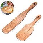 2-Pack Teak Wooden Spurtles for Sourdough Mixing