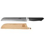 Damascus Steel 8-Inch Bread Knife with Sheath