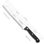 Humbee Chef Stainless Steel Serrated Bread Knives