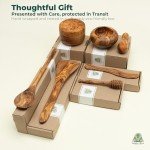 Olive Wood Honey Dipper Set - 4 Pack