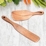 2 Pack Wooden Spurtle Set for Cooking & Baking