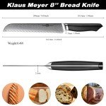 Damascus Steel 8-Inch Bread Knife with Sheath