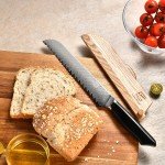 Damascus Steel 8-Inch Bread Knife with Sheath