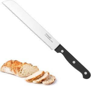 Ergonomic 8-Inch Serrated Bread Knife - Stainless Steel