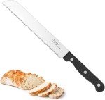 Ergonomic 8-Inch Serrated Bread Knife - Stainless Steel