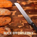 Ergonomic 8-Inch Serrated Bread Knife - Stainless Steel
