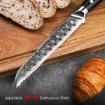 8-Inch Serrated VG10 Damascus Bread Knife