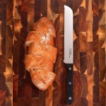 Ergonomic 8-Inch Serrated Bread Knife - Stainless Steel