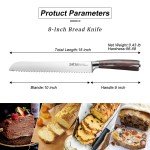 8" Serrated Bread Knife - German Stainless Steel