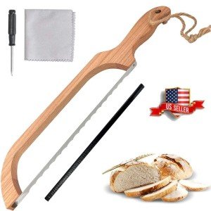 Wooden Serrated Bread Knife for Slicing Muffulettas
