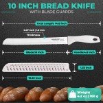 HAUSHOF 10'' Serrated Bread Knife with Sheath
