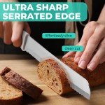 HAUSHOF 10'' Serrated Bread Knife with Sheath