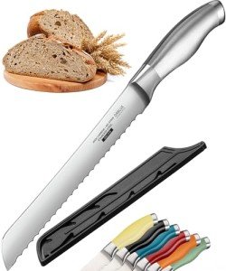 Orblue 8-Inch Serrated Bread Knife for Muffulettas