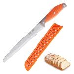 VITUER 8-Inch Serrated Bread Knife with Cover