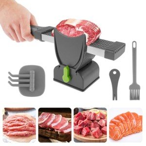 Manual Meat Slicer with Adjustable Thickness - Gray