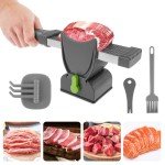 Manual Meat Slicer with Adjustable Thickness - Gray