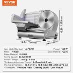 VEVOR 180W Electric Deli Meat Slicer, 7.5” Blade