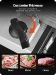 Electric Meat Slicer with Adjustable Thickness and Safety Lock