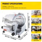 10" Electric Meat and Cheese Slicer 240W