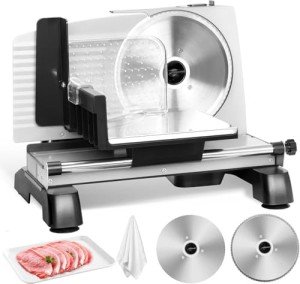 BIEAMA Electric Meat Slicer with Adjustable Thickness