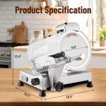 Electric Meat Slicer with Adjustable Thickness, 10" Blade