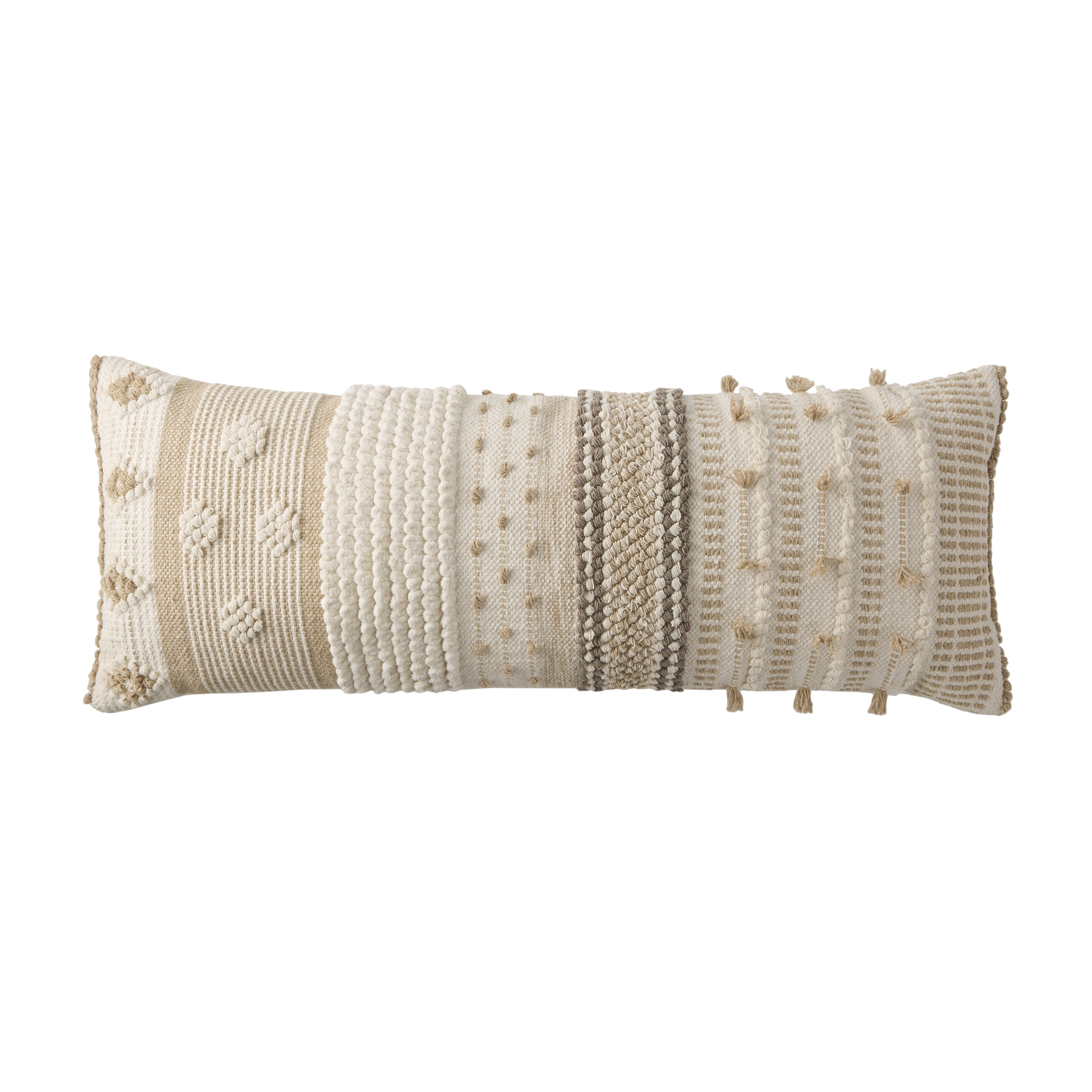 Zoey Beige Oversized Oblong Pillow 14" x 36