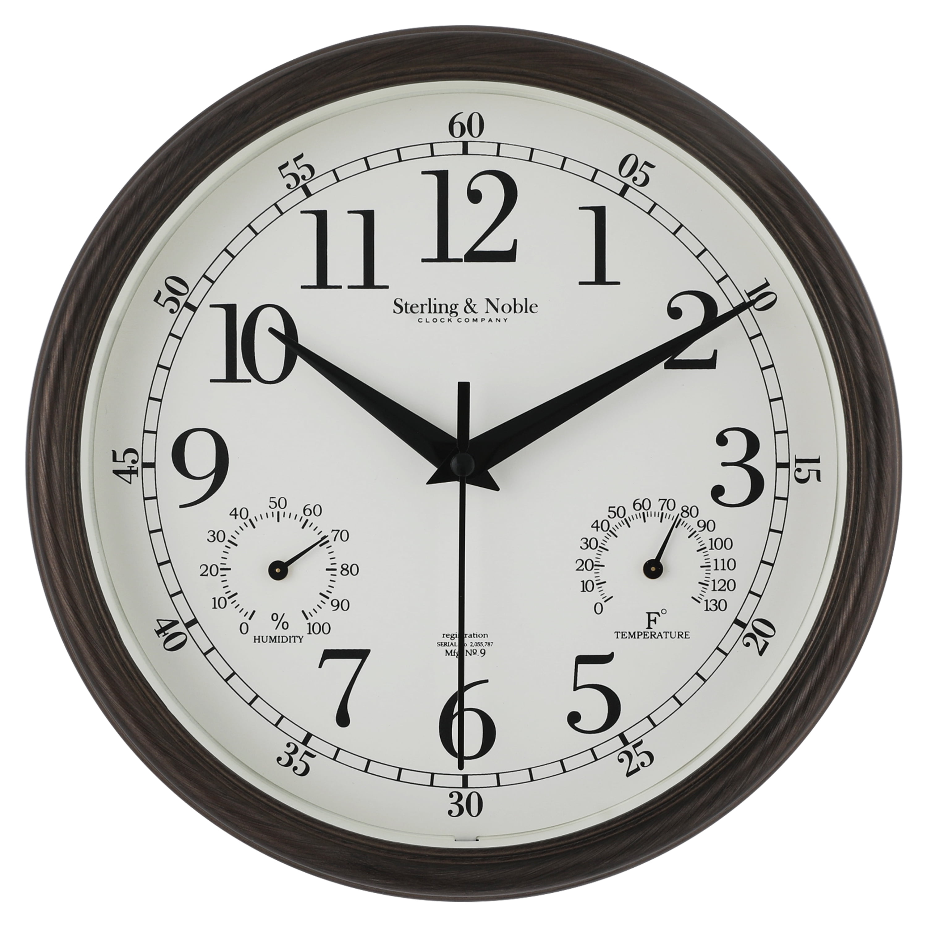 Antique Bronze Round Arabic Wall Clock - 8.75