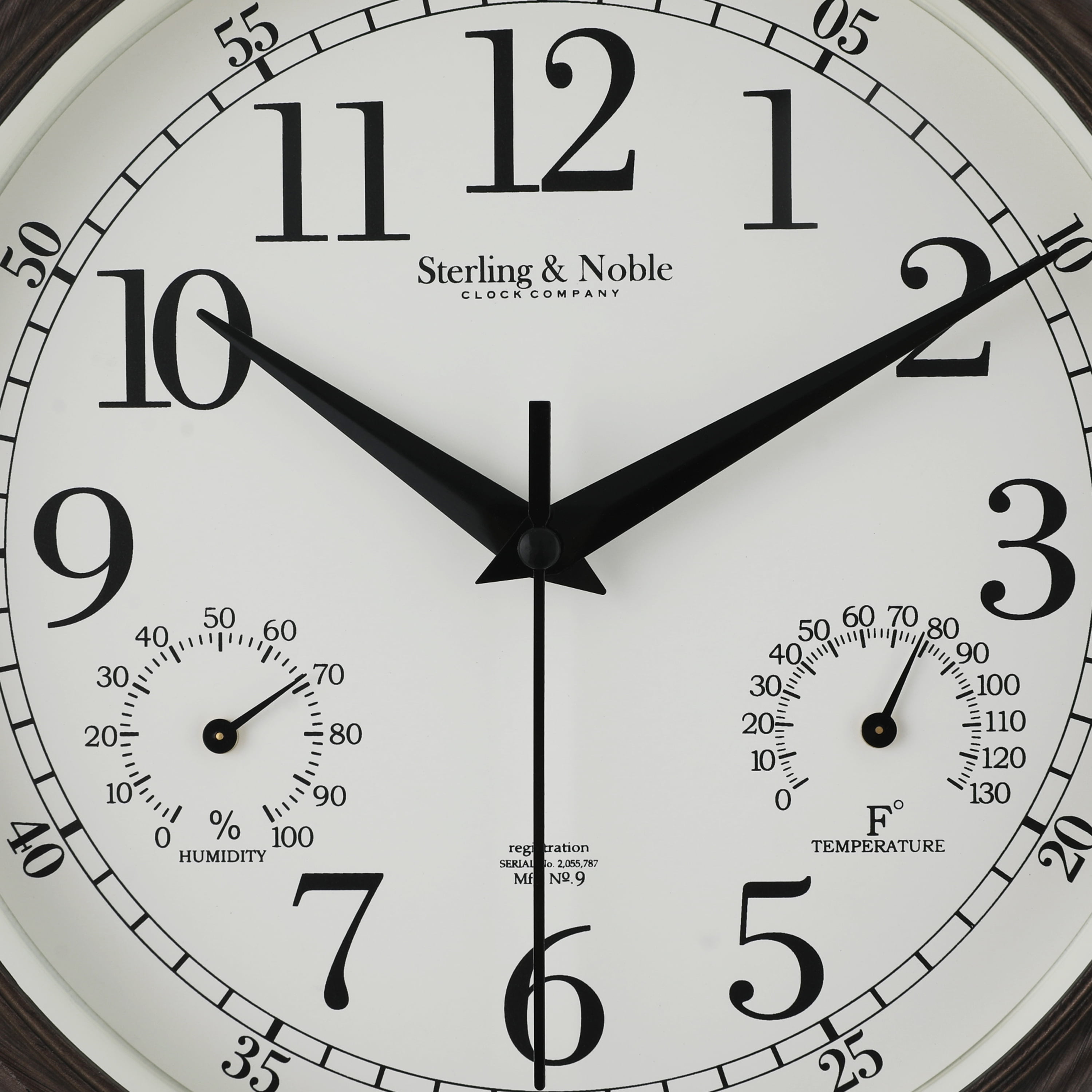Antique Bronze Round Arabic Wall Clock - 8.75