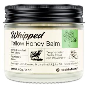Beef Tallow Honey Balm: Whipped Organic Moisturizer