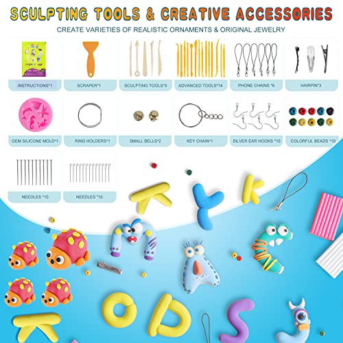50-Color Polymer Clay Kit with Tools for DIY