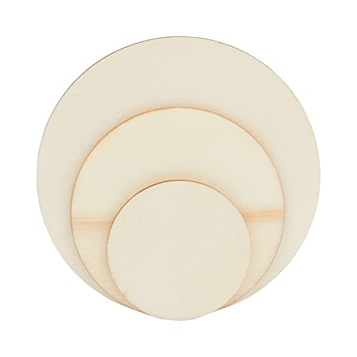 130 Unfinished Wooden Squares and Circles for DIY