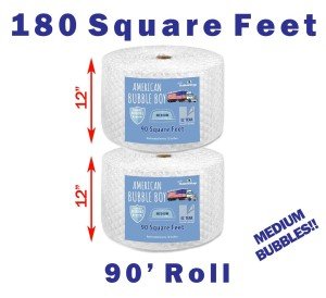 12" Medium American Bubble Boy Wrap - 180 Sq Ft